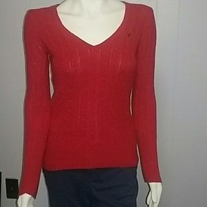 American Eagle V neck Large red sweater